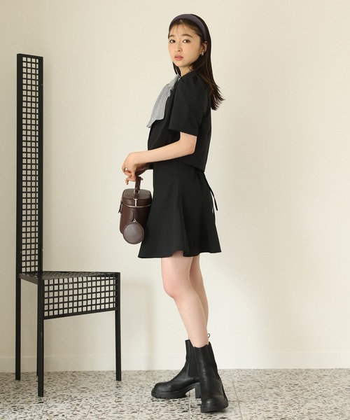one after another NICE CLAUP(ワンアフターアナザーナイスクラップ)の「【セットアップあり】レースアップフレアミニスカート(スカート・レディース・ブラック/ベージュ/ブラウン・FREE)」の15枚目の写真