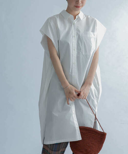 FORK&SPOON（フォークアンドスプーン）の「FORK&SPOON　ショルダータックロングシャツ（シャツ/ブラウス・レディース・カーキ/オフホワイト/ネイビー・1）」の20枚目の写真