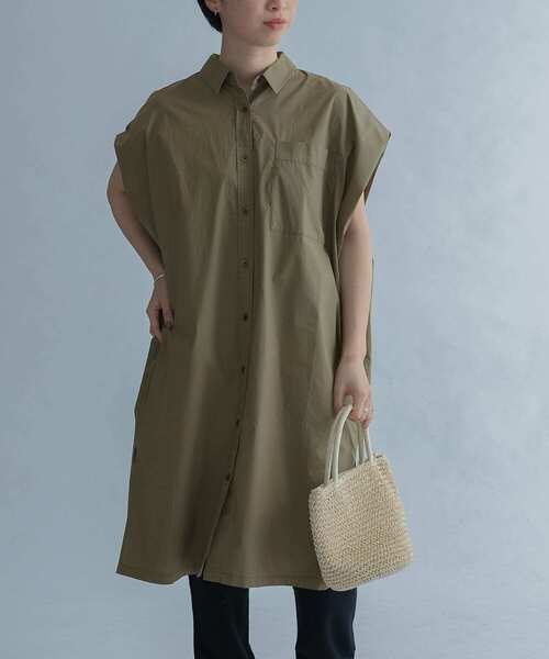 FORK&SPOON（フォークアンドスプーン）の「FORK&SPOON　ショルダータックロングシャツ（シャツ/ブラウス・レディース・カーキ/オフホワイト/ネイビー・1）」の22枚目の写真