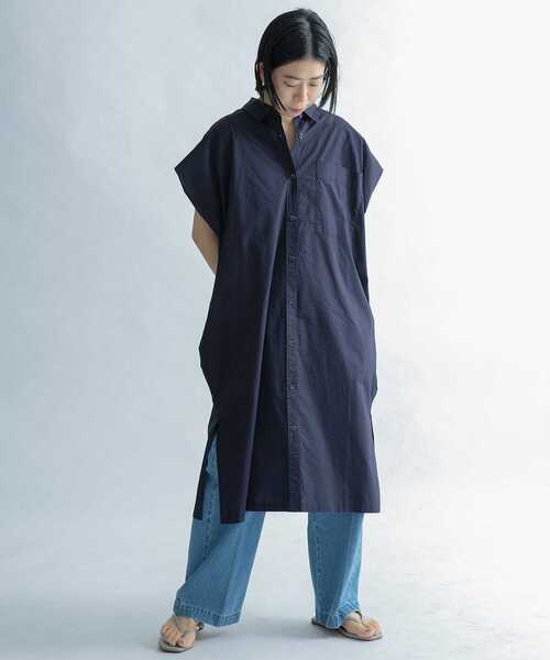 FORK&SPOON（フォークアンドスプーン）の「FORK&SPOON　ショルダータックロングシャツ（シャツ/ブラウス・レディース・カーキ/オフホワイト/ネイビー・1）」の12枚目の写真