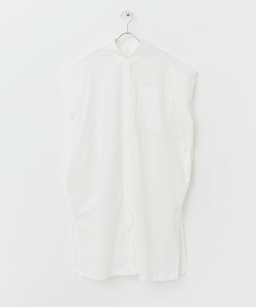 FORK&SPOON（フォークアンドスプーン）の「FORK&SPOON　ショルダータックロングシャツ（シャツ/ブラウス・レディース・カーキ/オフホワイト/ネイビー・1）」の8枚目の写真