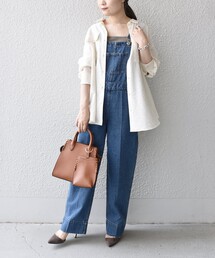 *〈洗濯機可能〉デニムセンタープレスオーバーオール◆