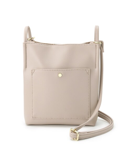 SHOO・LA・RUE（シューラルー）の「◆フロントポケットミニショルダーバッグ（ショルダーバッグ・レディース・ブラック/イエロー系その他/ライトベージュ・00）」の3枚目の写真