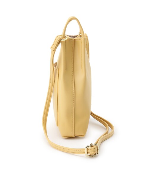 SHOO・LA・RUE（シューラルー）の「◆フロントポケットミニショルダーバッグ（ショルダーバッグ・レディース・ブラック/イエロー系その他/ライトベージュ・00）」の6枚目の写真