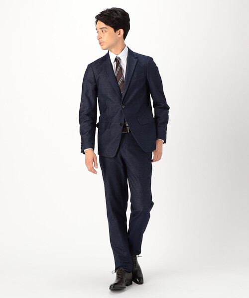 COMME CA ISM（コムサイズム）の「【セットアップ対応】 デニムライク ジャージーパンツ（スーツパンツ・メンズ・ブルー/ブラック・SMALL/MEDIUM/LARGE/X-LARGE）」の5枚目の写真