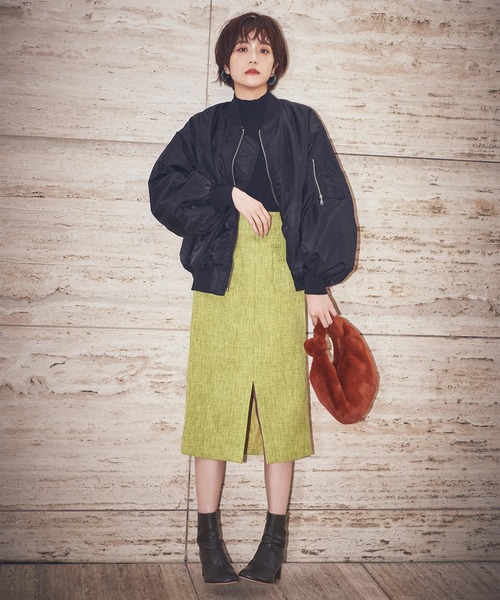 N.（N. Natural Beauty Basic）（エヌエヌナチュラルビューティーベーシック）の「【松井愛莉さん着用】◆ボリュームスリーブＭＡ－1ブルゾン（MA-1・レディース・ブラック/ベージュ・MEDIUM）」の14枚目の写真