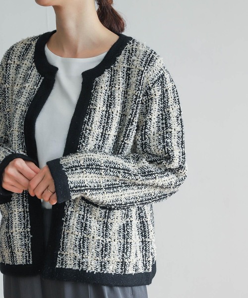audrey and john wad(オードリーアンドジョンワッド)の「Audrey and John Wad N/C Jacket(ブルゾン・レディース・ブラック系その他/ブルー系その他・FREE)」の3枚目の写真