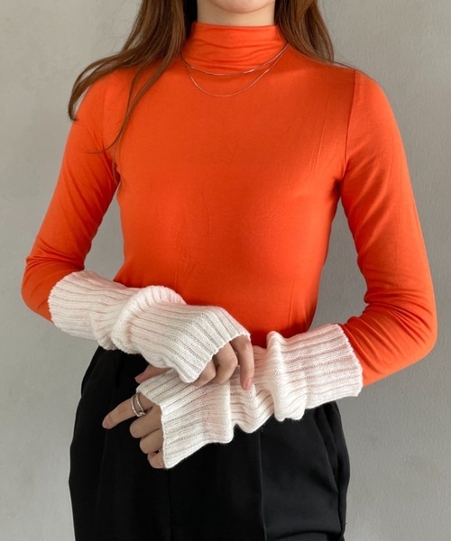 CLEA（クレア）の「リブニットアームカバー（アームカバー・レディース・ホワイト/ブラック・FREE）」の10枚目の写真