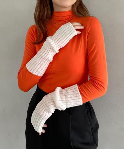 CLEA（クレア）の「リブニットアームカバー（アームカバー・レディース・ホワイト/ブラック・FREE）」の13枚目の写真