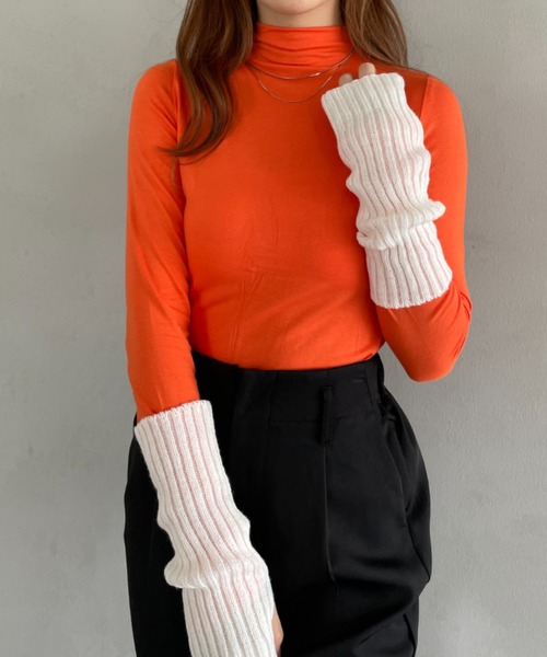 CLEA（クレア）の「リブニットアームカバー（アームカバー・レディース・ホワイト/ブラック・FREE）」の14枚目の写真