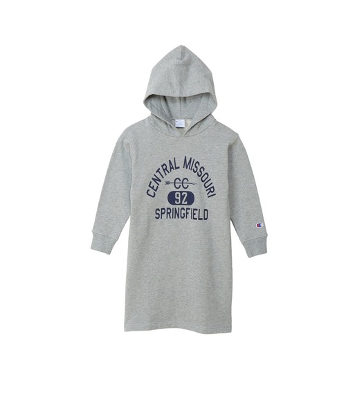 Champion（チャンピオン）の「【Champion/チャンピオン】キッズ フーデッドワンピース（ワンピース・キッズ・ブラック/パープル/グレー/ネイビー・140/110/130/120/100）」の3枚目の写真