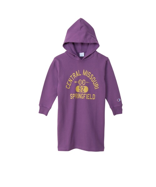 Champion（チャンピオン）の「【Champion/チャンピオン】キッズ フーデッドワンピース（ワンピース・キッズ・ブラック/パープル/グレー/ネイビー・140/110/130/120/100）」の19枚目の写真