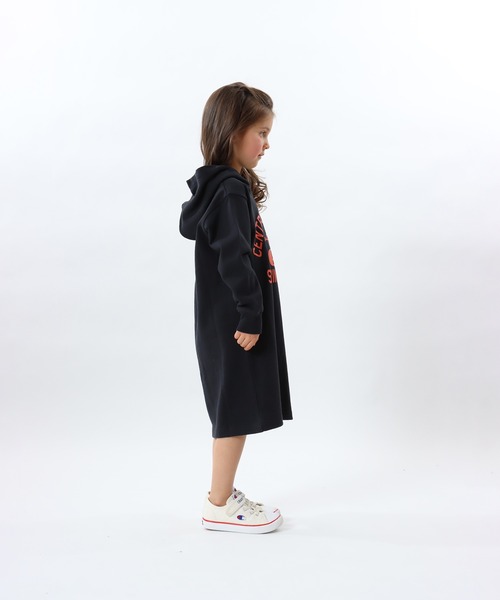 Champion（チャンピオン）の「【Champion/チャンピオン】キッズ フーデッドワンピース（ワンピース・キッズ・ブラック/パープル/グレー/ネイビー・140/110/130/120/100）」の9枚目の写真