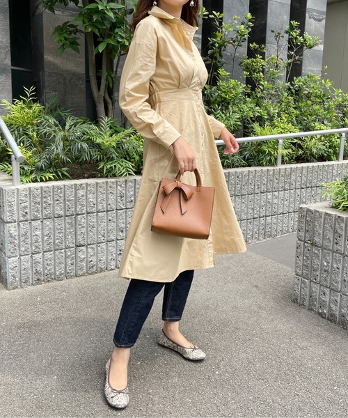 StyleSea（スタイルシー）の「タック入りXラインシャツワンピース（シャツワンピース・レディース・ライトブルー/ベージュ/オフホワイト・FREE）」の13枚目の写真