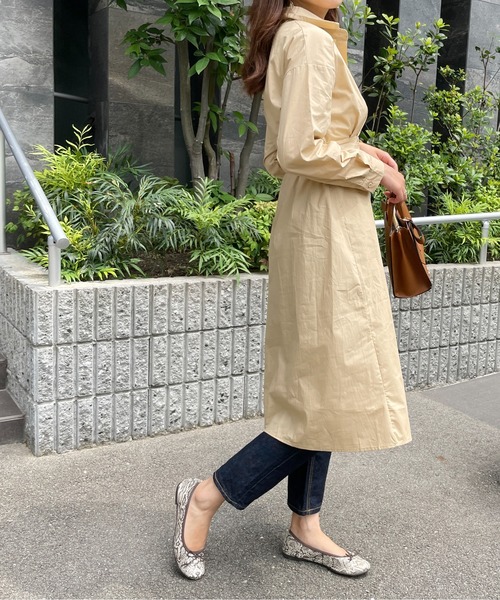 StyleSea（スタイルシー）の「タック入りXラインシャツワンピース（シャツワンピース・レディース・ライトブルー/ベージュ/オフホワイト・FREE）」の16枚目の写真