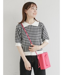 ehka sopo | ギンガムチェック／無地アソートニットポロシャツ(Tシャツ/カットソー)
