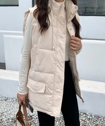 スタンドカラー中綿ベスト