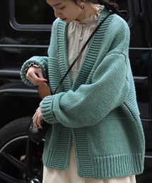 大人ルーズシルエットトッパーニットガウン