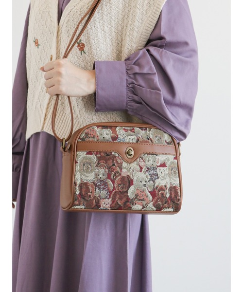 ehka sopo（エヘカソポ）の「ゴブランショルダーバッグ（ショルダーバッグ・レディース・ブラック/ベージュ/ブラウン/キャメル・ﾌﾘ-）」の4枚目の写真