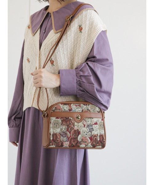 ehka sopo（エヘカソポ）の「ゴブランショルダーバッグ（ショルダーバッグ・レディース・ブラック/ベージュ/ブラウン/キャメル・ﾌﾘ-）」の9枚目の写真