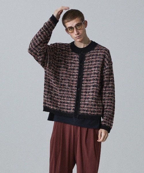 Iroquois（イロコイ）の「TUCK TWEED CD（ニット/セーター・メンズ・ネイビー/ブラック/ホワイト・1/3/2）」の3枚目の写真