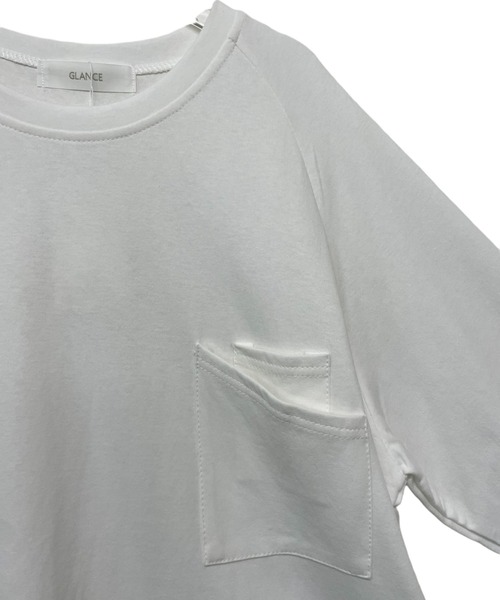 GLANCE(グランス)の「ポケット付きロングTシャツ(Tシャツ/カットソー・レディース・ブラック/カーキ/グレー/ホワイト/ブラウン・38)」の6枚目の写真