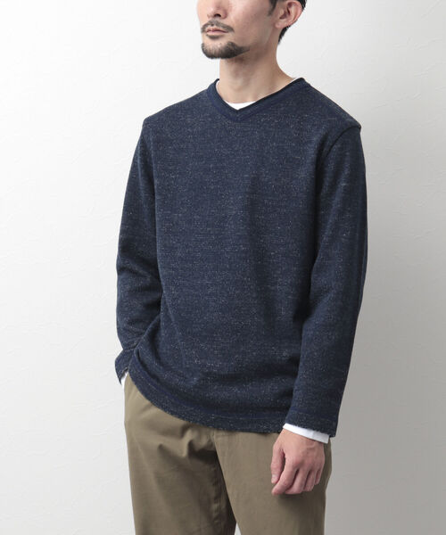 NOLLEY'S goodman(ノーリーズグッドマン)の「長袖Tシャツ付き ウォームプレーティング Vネックプルオーバーニット(ニット/セーター・メンズ・キャメル/サーモンピンク/グレー/ネイビー・XL/L/S/M)」の5枚目の写真