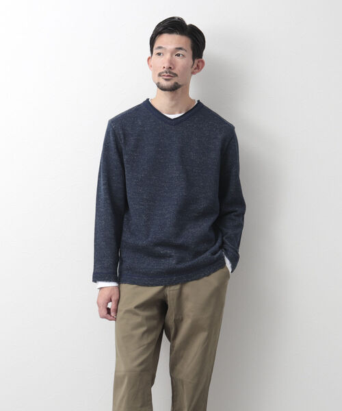 NOLLEY'S goodman(ノーリーズグッドマン)の「長袖Tシャツ付き ウォームプレーティング Vネックプルオーバーニット(ニット/セーター・メンズ・キャメル/サーモンピンク/グレー/ネイビー・XL/L/S/M)」の7枚目の写真