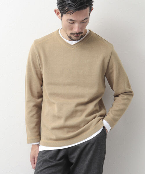 NOLLEY'S goodman(ノーリーズグッドマン)の「長袖Tシャツ付き ウォームプレーティング Vネックプルオーバーニット(ニット/セーター・メンズ・キャメル/サーモンピンク/グレー/ネイビー・XL/L/S/M)」の9枚目の写真