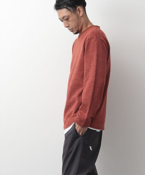 NOLLEY'S goodman(ノーリーズグッドマン)の「長袖Tシャツ付き ウォームプレーティング Vネックプルオーバーニット(ニット/セーター・メンズ・キャメル/サーモンピンク/グレー/ネイビー・XL/L/S/M)」の13枚目の写真