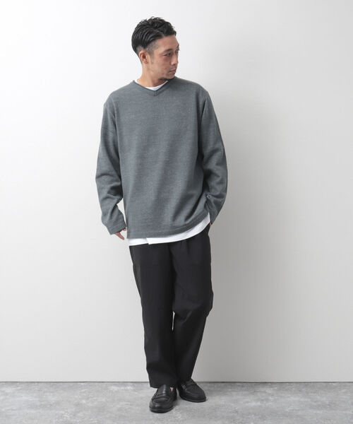 NOLLEY'S goodman(ノーリーズグッドマン)の「長袖Tシャツ付き ウォームプレーティング Vネックプルオーバーニット(ニット/セーター・メンズ・キャメル/サーモンピンク/グレー/ネイビー・XL/L/S/M)」の19枚目の写真