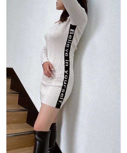 GYDA Believe in yourself. クルーネック ニット ワンピ Believe in yourself.クルーネックニットワンピース｜ジェイダ
