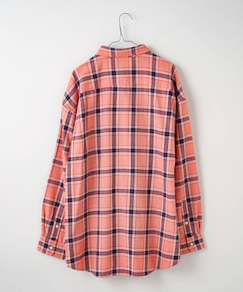WHIMSIC（ウィムジック）の「【WHIMSIC】フランネルチェックレギュラーカラーシャツ（シャツ/ブラウス・レディース・グリーン/イエロー/ブルー/パープル/ピンク・FREE）」の10枚目の写真