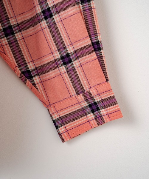 WHIMSIC（ウィムジック）の「【WHIMSIC】フランネルチェックレギュラーカラーシャツ（シャツ/ブラウス・レディース・グリーン/イエロー/ブルー/パープル/ピンク・FREE）」の12枚目の写真