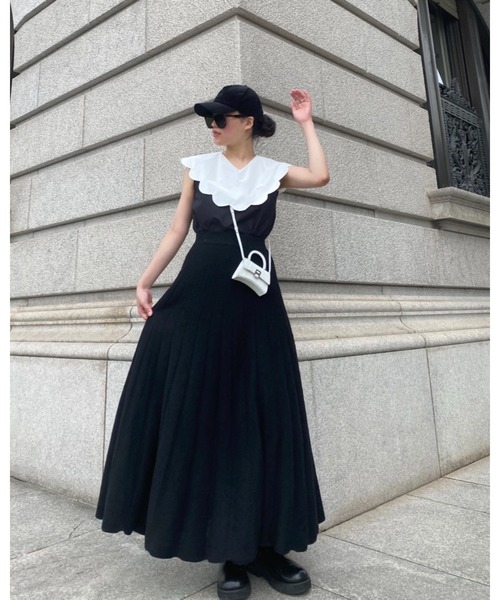 epine（エピヌ）の「volume knit long skirt（スカート・レディース・ホワイト/ベージュ/ブラック・S/M）」の3枚目の写真