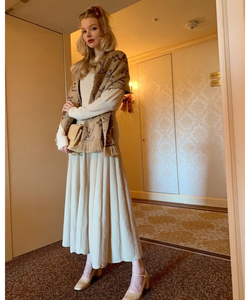 epine（エピヌ）の「volume knit long skirt（スカート・レディース・ホワイト/ベージュ/ブラック・S/M）」の18枚目の写真