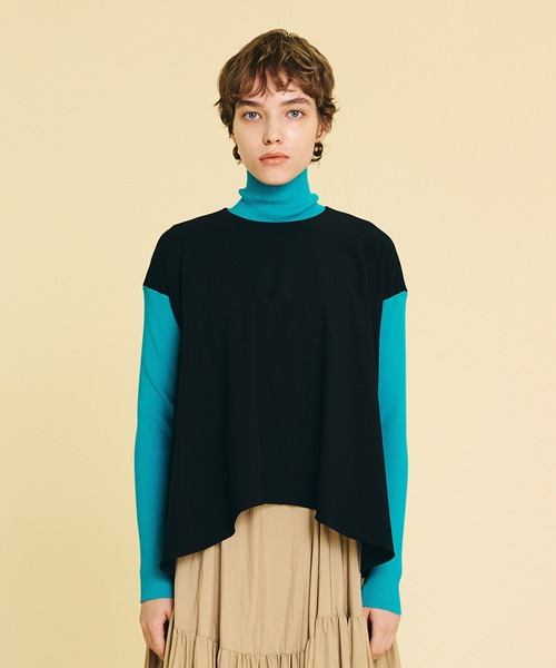 LANVIN en Bleu(ランバンオンブルー)の「ニットコンビ2wayフレアブラウス(シャツ/ブラウス・レディース・ブラック/ベージュ/ネイビー・38)」の18枚目の写真
