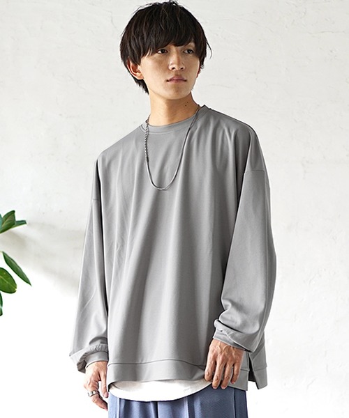 MinoriTY(マイノリティ)の「【MinoriTY】とろみ素材スウェット トレーナー 秋服(Tシャツ/カットソー・メンズ・グレー/ブラック/ベージュ/ブルーグレー/ワイン・M/L)」の6枚目の写真