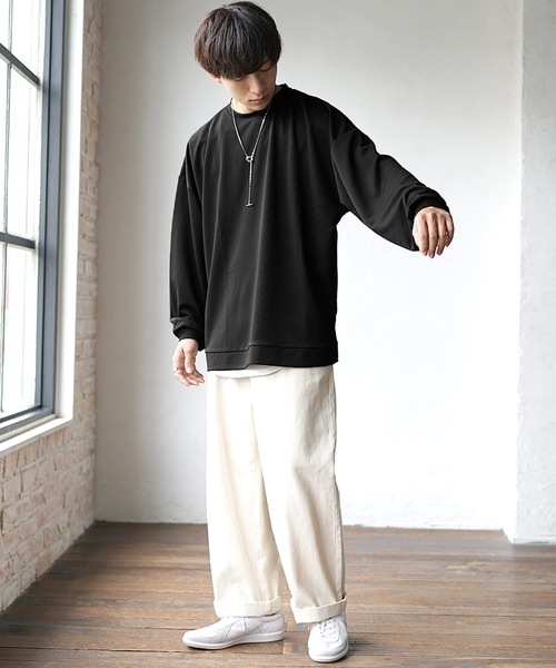 MinoriTY(マイノリティ)の「【MinoriTY】とろみ素材スウェット トレーナー 秋服(Tシャツ/カットソー・メンズ・グレー/ブラック/ベージュ/ブルーグレー/ワイン・M/L)」の20枚目の写真