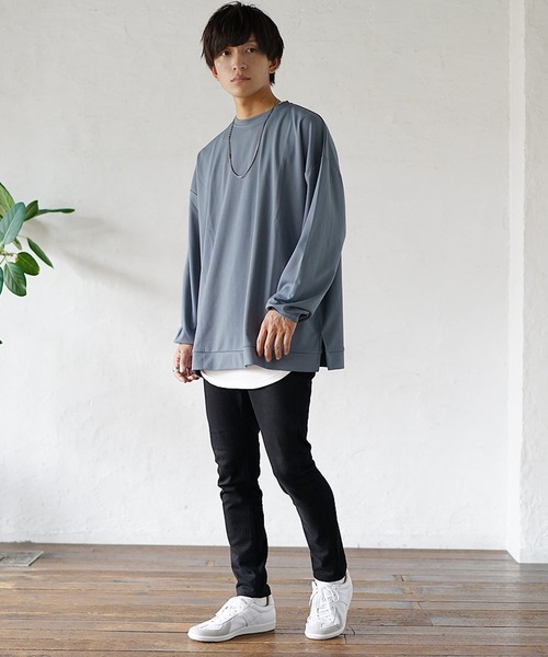 MinoriTY(マイノリティ)の「【MinoriTY】とろみ素材スウェット トレーナー 秋服(Tシャツ/カットソー・メンズ・グレー/ブラック/ベージュ/ブルーグレー/ワイン・M/L)」の21枚目の写真
