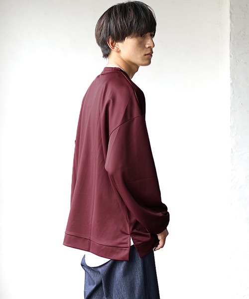 MinoriTY(マイノリティ)の「【MinoriTY】とろみ素材スウェット トレーナー 秋服(Tシャツ/カットソー・メンズ・グレー/ブラック/ベージュ/ブルーグレー/ワイン・M/L)」の14枚目の写真