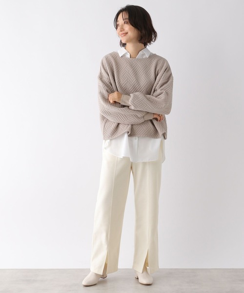 LEPSIM（レプシィム）の「フロントスリットイージーパンツ　166406（その他パンツ・レディース・ブラウン/アイボリー・FREE）」の7枚目の写真