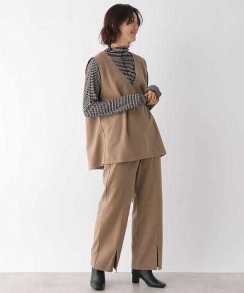 LEPSIM（レプシィム）の「フロントスリットイージーパンツ　166406（その他パンツ・レディース・ブラウン/アイボリー・FREE）」の3枚目の写真