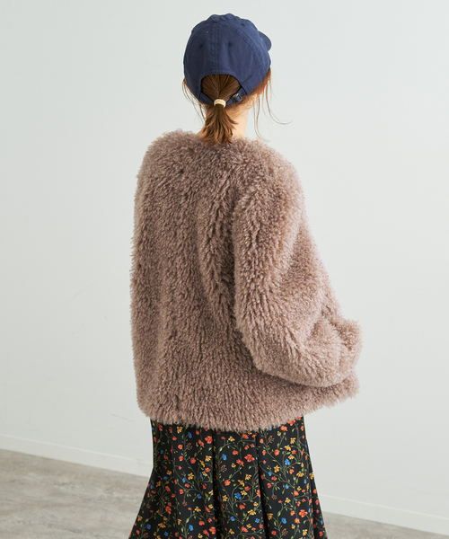 SLOBE IENA スローブイエナ　クルクルファーショートブルゾン SLOBE IENA（スローブイエナ）の「ECOPEL ノーカラーエコファー