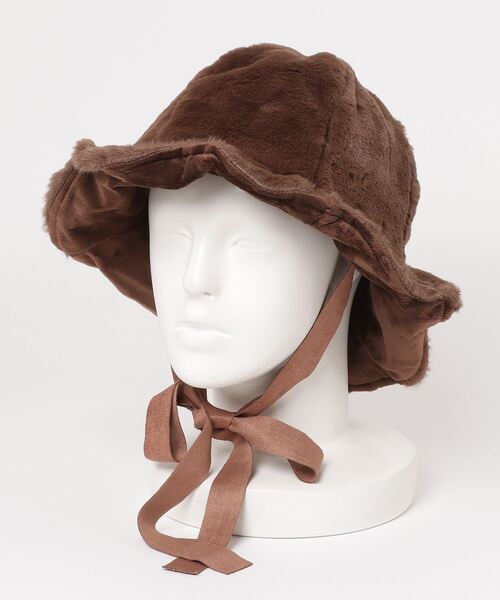 WC（ダブル シー）の「フェイクファーストラップハット（ハット・レディース・ブラウン/ブラック/アイボリー・FREE）」の20枚目の写真