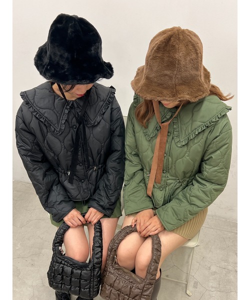 WC（ダブル シー）の「フェイクファーストラップハット（ハット・レディース・ブラウン/ブラック/アイボリー・FREE）」の7枚目の写真