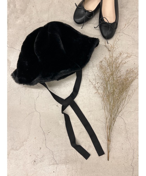 WC（ダブル シー）の「フェイクファーストラップハット（ハット・レディース・ブラウン/ブラック/アイボリー・FREE）」の10枚目の写真