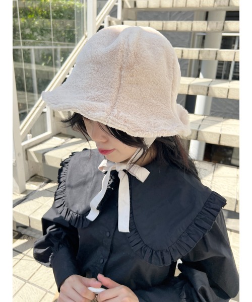 WC（ダブル シー）の「フェイクファーストラップハット（ハット・レディース・ブラウン/ブラック/アイボリー・FREE）」の21枚目の写真