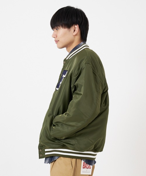 CORISCO(コリスコ)の「ナイロンツイル薄中綿スタジャン(M1)(スタジャン・メンズ・ブラック/オリーブ・X-LARGE/LARGE/MEDIUM)」の12枚目の写真