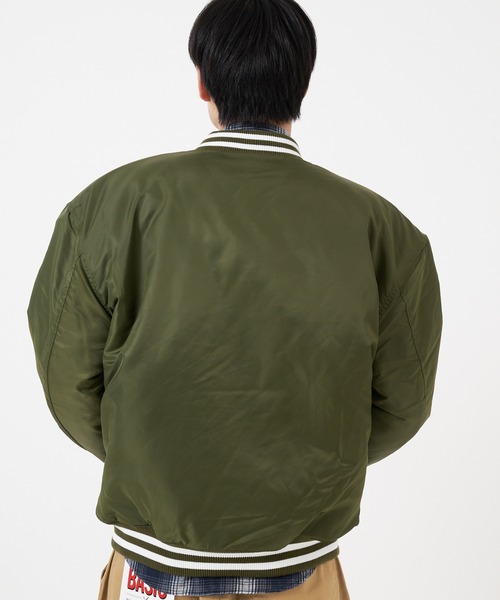 CORISCO(コリスコ)の「ナイロンツイル薄中綿スタジャン(M1)(スタジャン・メンズ・ブラック/オリーブ・X-LARGE/LARGE/MEDIUM)」の13枚目の写真